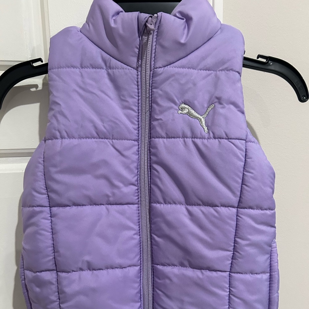 NWOT Puma Youth Puffer Light Purple Vest Size XXS (3/4)